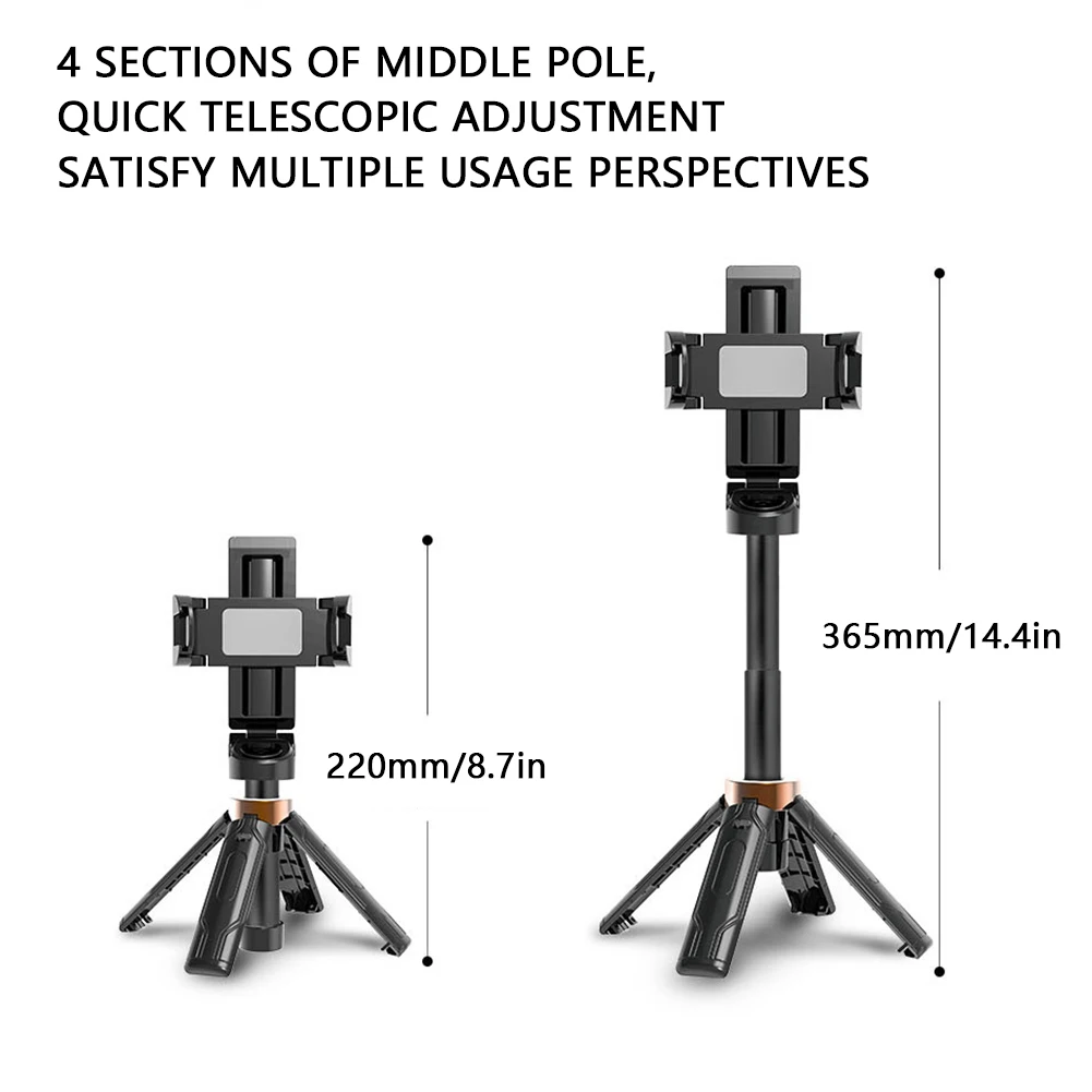 Portable Selfie Stick Tripod Foldable Mini Selfie Stick/Phone Tripod Stand with Detachable Wireless Remote Controller