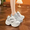 AUTUSPIN 2025 New Arrival Women's Shoes Spring Summer Breathable Mesh Splicing Leather Thick Bottom Sneakers Outdoor Leisure 6