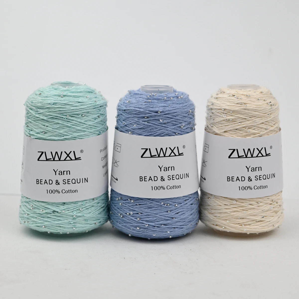 100g 420M 2mm Sequin & Bead cotton yarn DIY Knitted decoration Hand crochet KNITTING YARN 4