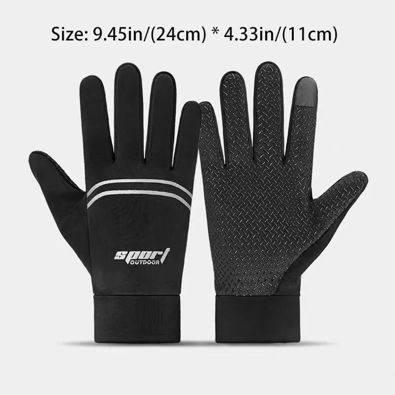 Men Fall And Winter Suede Gloves Thickened Warm Touch Screen Outdoor Riding Driving Non-slip Cotton Full-finger Gloves cycling gloves touchscreen gloves warm gloves