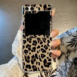 Étui de téléphone en PC dur clair avec motif animal imprimé léopard - Mode de luxe