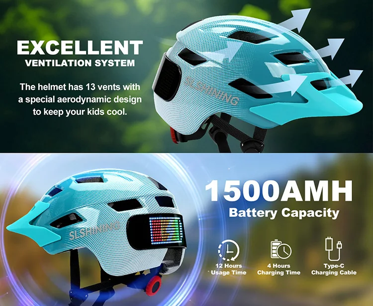 Description Picture 5 of itemNEW LED Ground-breaking Kids Balance Bike Helmet Child's Whirlwinds Cycling Bicycle Safety Helmet Road Bike Cycling Helmet