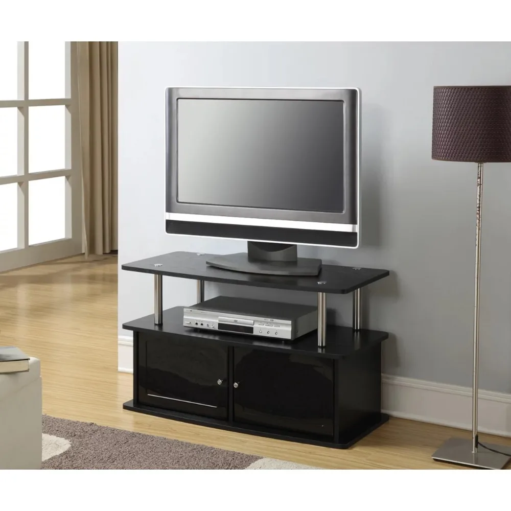 

Designs2Go TV Stand With 2 Cabinets BlackFreight Free Tv Stand Living Room Furniture Cabinet Home