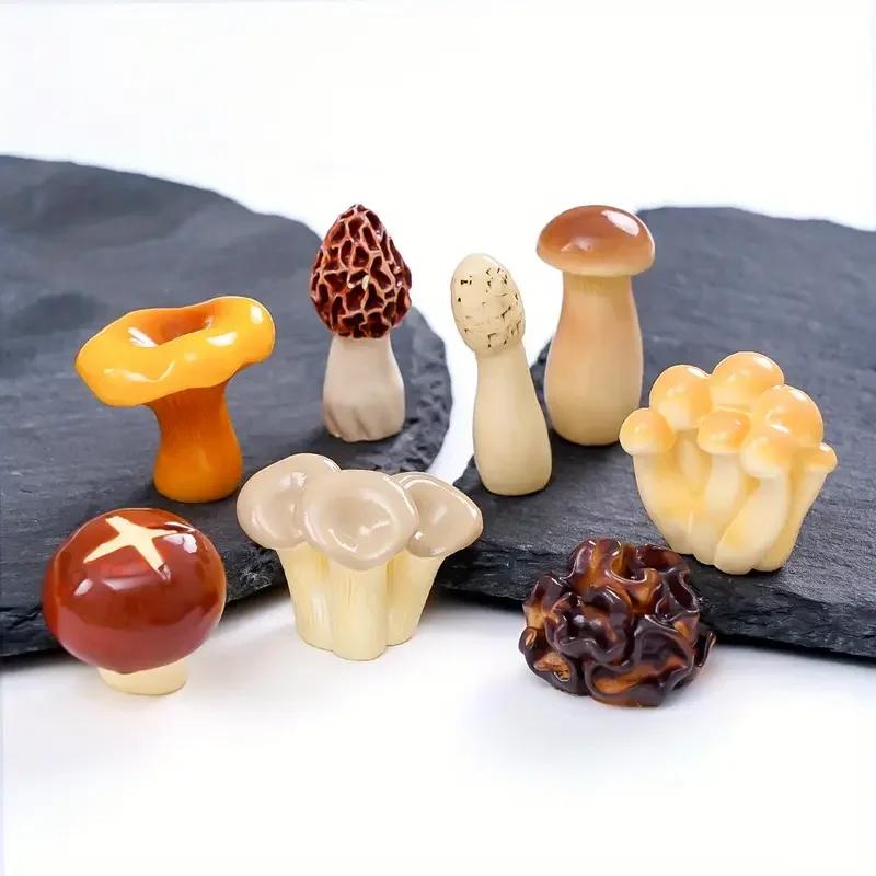 Enchanting Miniature Resin Mushroom Set - Pack of 6/12 for Creative DIY Crafts and Home & Garden Decor