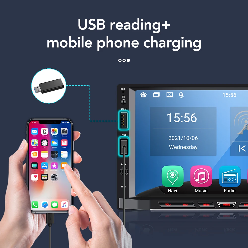 Car Radio 2 Din Android 11 Carplay Android Auto Car Stereo Multimedia Player Universal 7 Inch GPS Bluetooth RDS For VW Nissan 4 Car Radio 2 Din Android 11 Carplay Android Auto Car Stereo Multimedia Player Universal 7 Inch GPS Bluetooth RDS For VW Nissan - Image 4