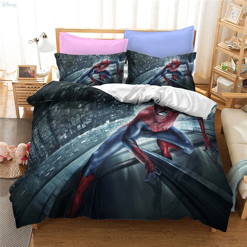 Children Super Hero Spider Man Character Duvet Cover Sets Pillowcase 3d Printed King Size Bedding Set Adult Children Home Decor 