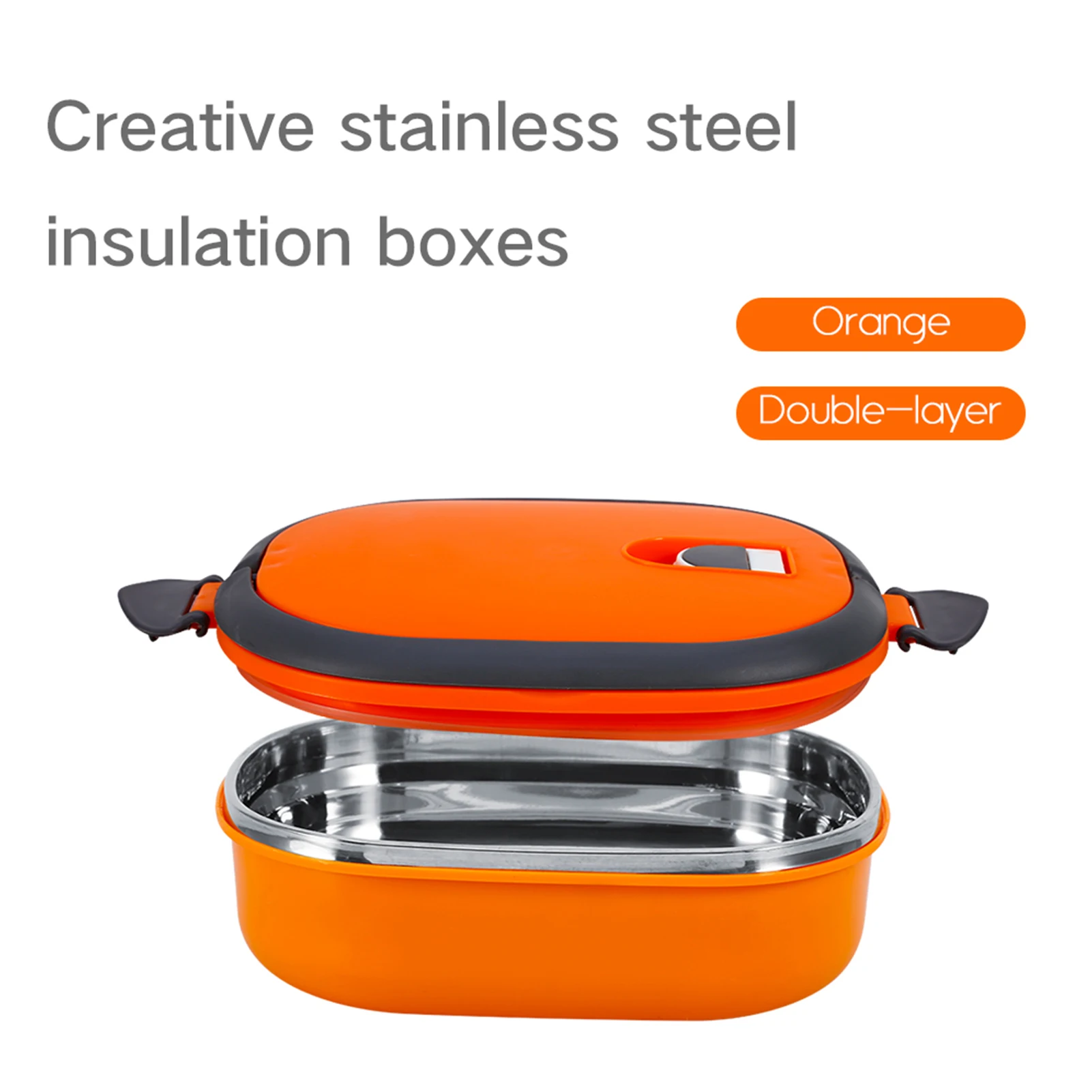 Orange Stainless Steel Insulated Lunch Container