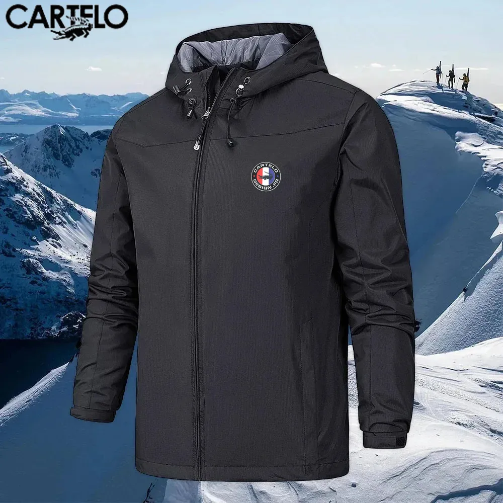 CARTELO men's and women's jackets lightweight outerwear outdoor camping mountaineering fashion zipper hooded windproof jacket 2023 autumn winter cartelo zipper hat sportswear men s 2 piece set sweatshirt sweatpants casual men s clothing zipper hoodie set