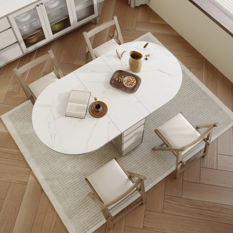 

Modern Extendable Dining Table Oval Folding Simple Nordic Coffee Tables Design Multifunction Mesa Comedor Furniture YX50CZ