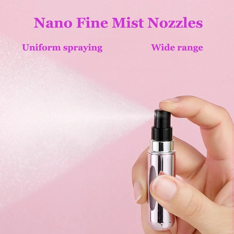 Spray Bottle 5/8ml Mini Perfume Portable Refillable Aluminum Atomizer for Travel Cosmetics