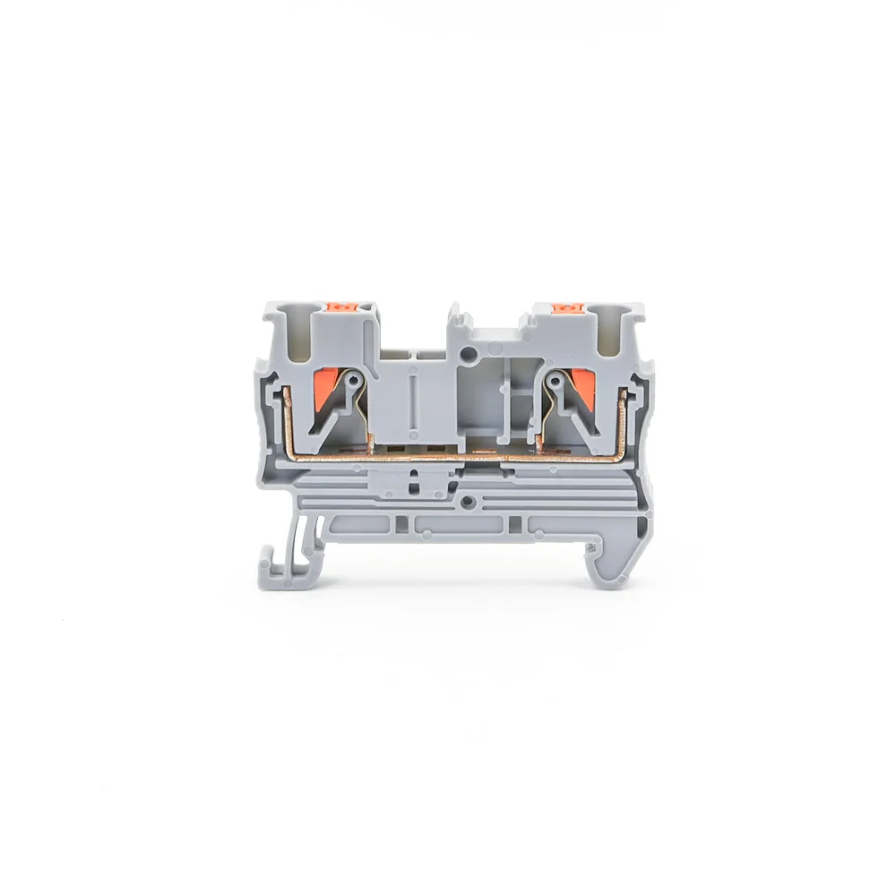 10pcs Din Rail Terminal Block PT-2.5 Push In Terminal Connector Spring Screwless Electrical Wire Conductor PT2.5 Wire Connector wire connectors din rail terminal block