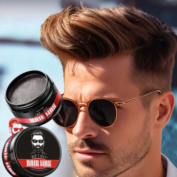 100g Men's Retro Hair Wax for Strong Styling and Natural Volume, Rich in Ginseng Root Extract, Keratin and Other Ingredients, with a Fresh Texture That Is Not Sticky, Easy to Clean, and Can Be Applied Gently to the Hair to Provide Moisture and Shine, Allowing You to Create Your Desired Hairstyle, with Long-Lasting Hold, Adding to Your Image and Showcasing Your Charm. 1