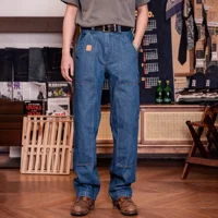 B01-0001B RedTornado Super Heavy Weight 15oz Indigo Selvage Washed Pants Sanforised Thick High Waist Raw Denim Jean 1
