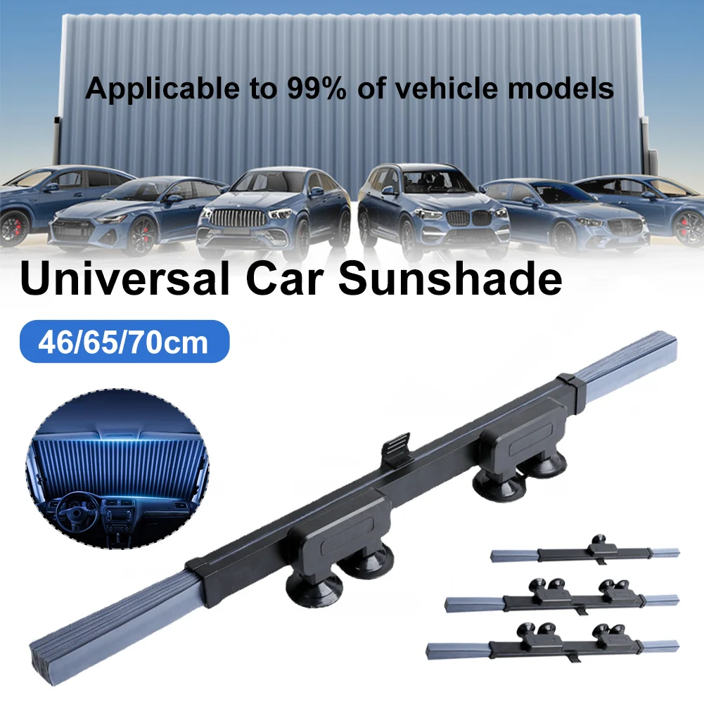 Universal Car Sunshade Retractable Front Rear Windshield Shade Cover 46/65/70cm Windshield Curtain Sun Protection Summer Cooling