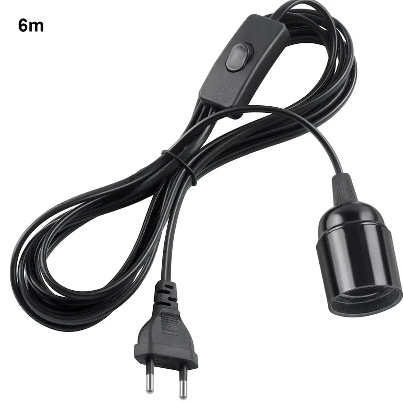 EU Plug 3.5m 6m Power Cord Cables E27 Lamp Base Holder With Switch Wire For Pendant Led Bulbs Fixture Hanglamp Suspension Socket - Image 7