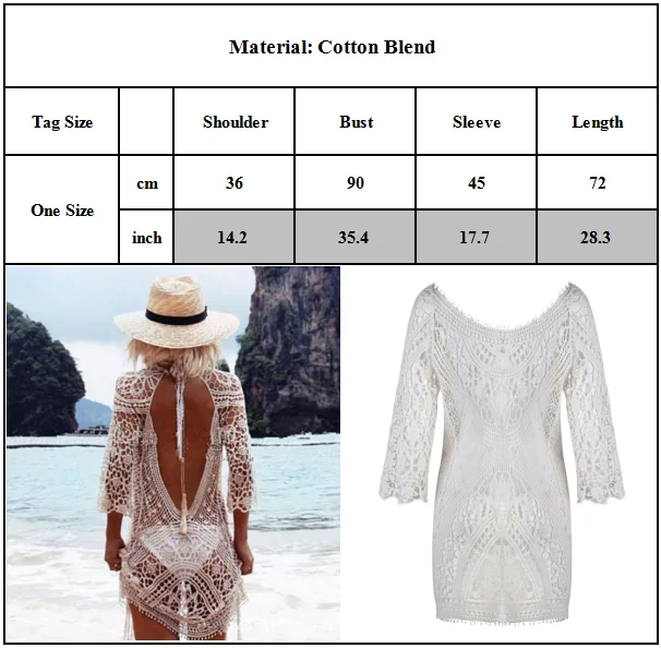 Vestido de Praia sem Costas Rendas até Borla Oco para Fora Branco Praia Cover-up Mulher Verão Sexy Maiô Cobrir 2022 1 Weddings & Events