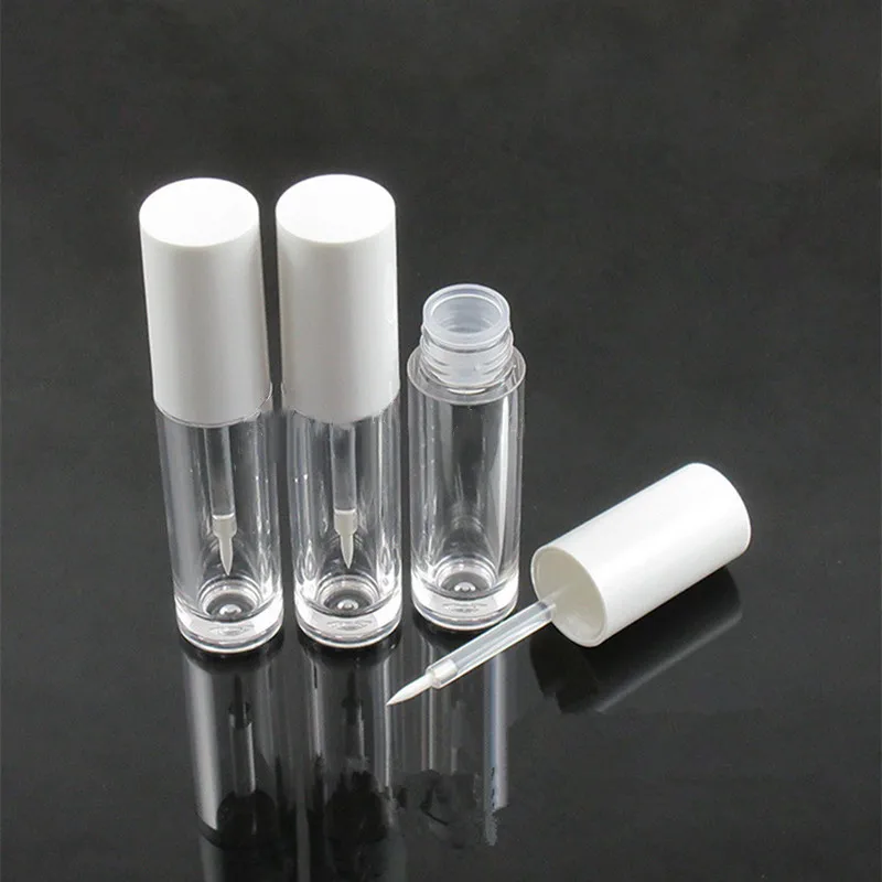 

10/30/50pcs 5ml Empty Eyeliner Tube Transparent Round Cosmetic Container Liquid Bottle With Brush Cap Free Shipping Sample Pack