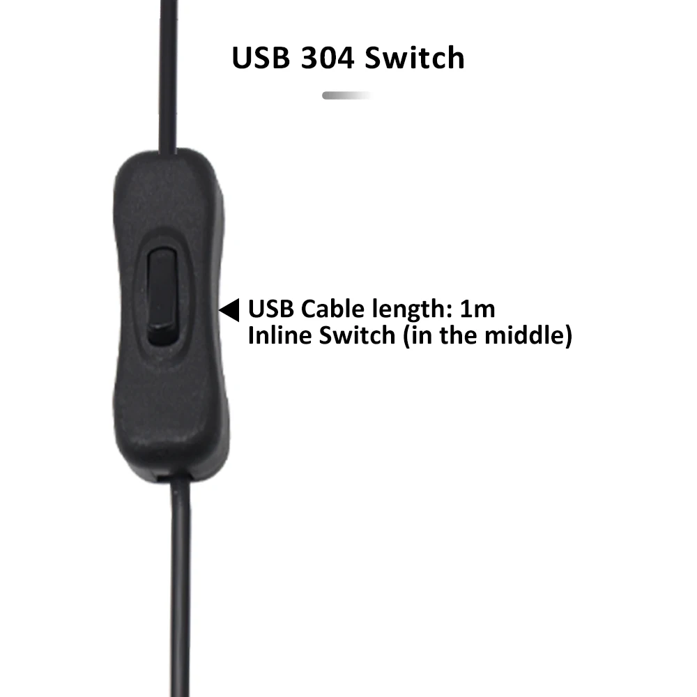 304 501 On Off 라이트 인라인 스위치 DC 5V 1M USB 전원 코드 충전 남성 케이블 터치 버튼 확장 LED 스트립 용 조광기 코드