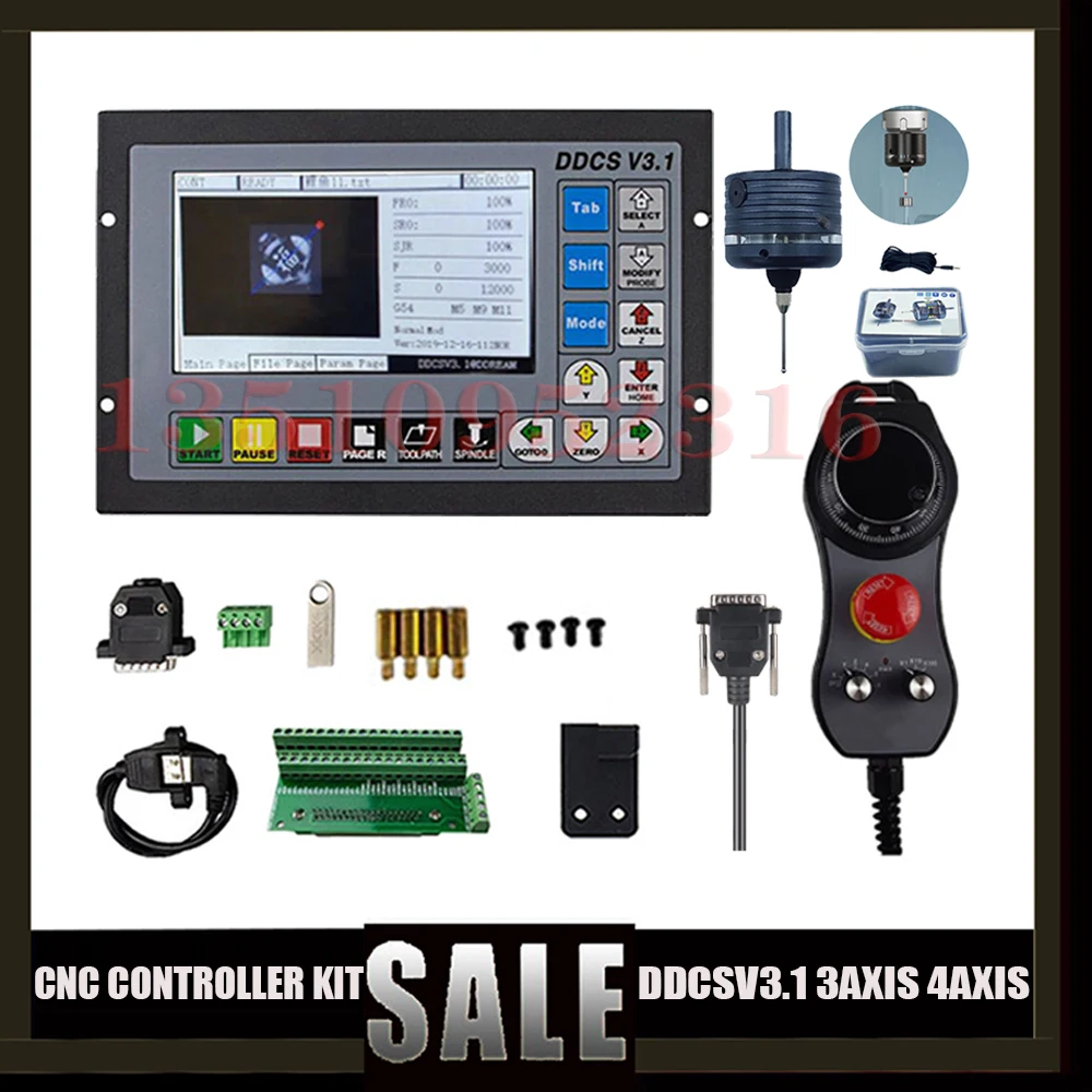 

ЧПУ контроллер ler G код 3 оси 4 оси автономная система управления движением Mach3 ручное колесо Mpg + 3d Edge Finder боковая головка