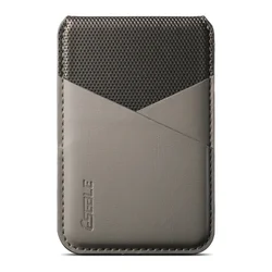 Premium PU Leather Magnetic Card Holder Wallet with RFID Protection (Gray)