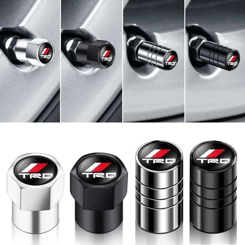 

2023 4pcs Car Wheel Air Valve Stem Cover Caps For TRD Corolla Camry Rav4 Yaris Auris TRD C-HR Prius Avensis Car Accessories