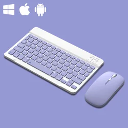 Universal Bluetooth Mini Wireless Keyboard and Mouse - Spanish and English (Blue and mouse)