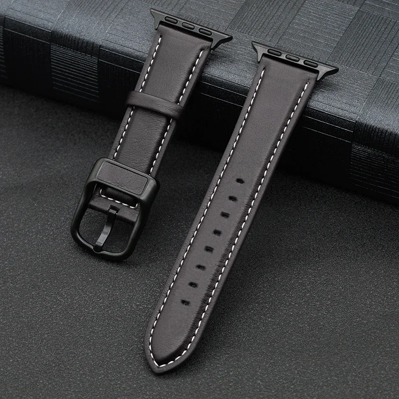 PU Leather strap For Apple watch band 44mm 45mm 41mm thumbnail 3