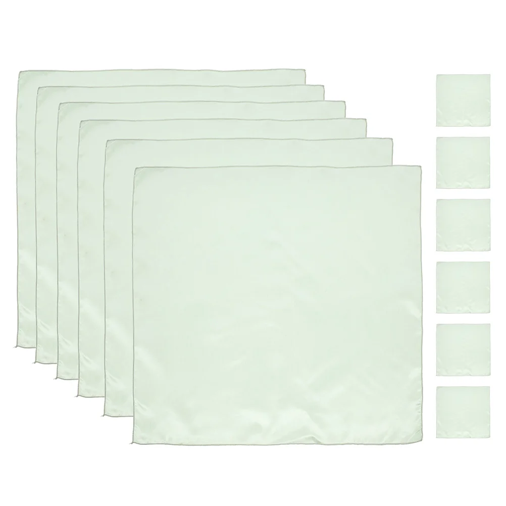 

12pcs Dining Table Satin Napkin Reusable Smooth Napkin Solid Color Dinner Napkin