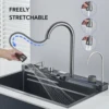 Nano Kitchen Sink 201 Stainless Steel Kitchen Waterfall Sink Digital Display Large Single Sink Dish Basin Sink With Faucet 3