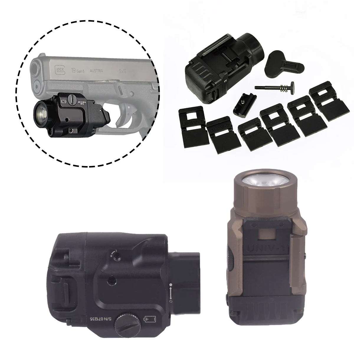 

Tactical TR8 TR7 TR1 TR4 TR3 Scout Light LED Weaponlight Red Laser Sight for Pistol Glock Taurus G2c G3C Toro Strobe Flashlight