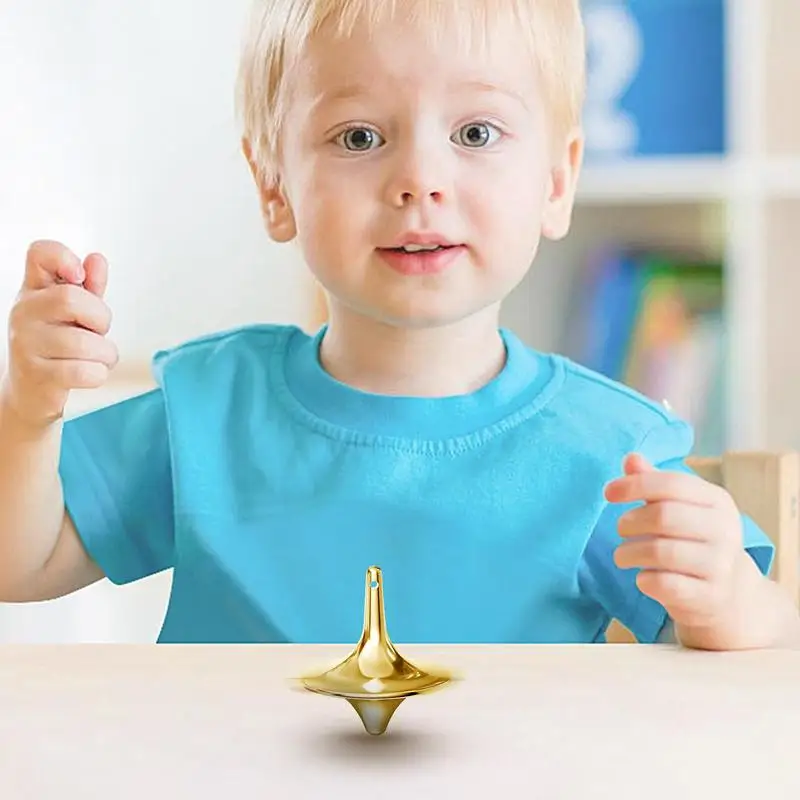 Metal Spinning Tops Alloy Gyro Silver Steel Novelty Spin Forever Mini Desk Table Fun Spinner Toy Game Gifts For Children Adult 4