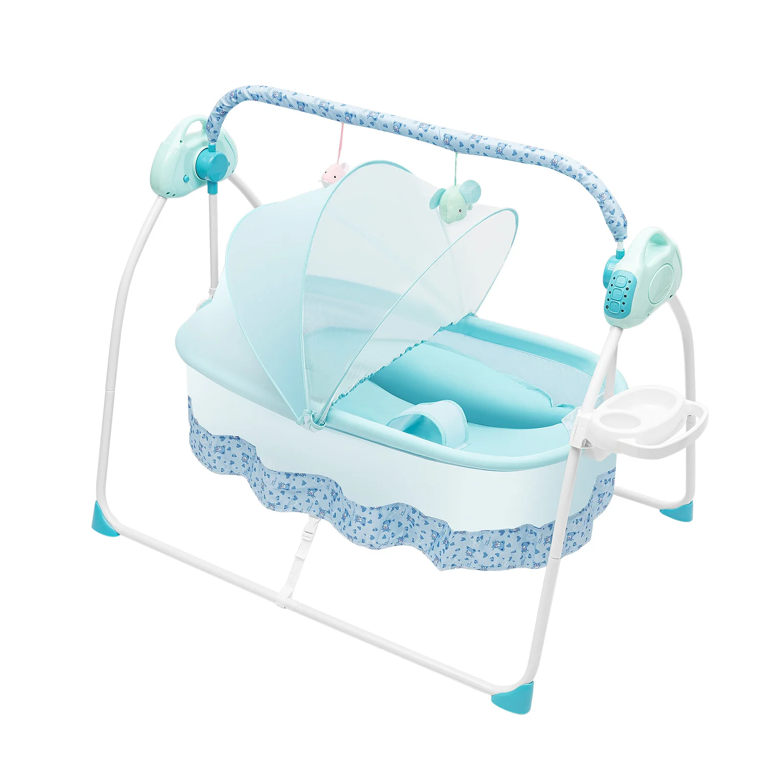 Electric Baby Cradle with Remote Control Foldable Bassinet for Newborns 5 Speed Swing Modes Bluetooth Music Timer Sleep Aid S06b5d175f173452ebda6936d52b14186T