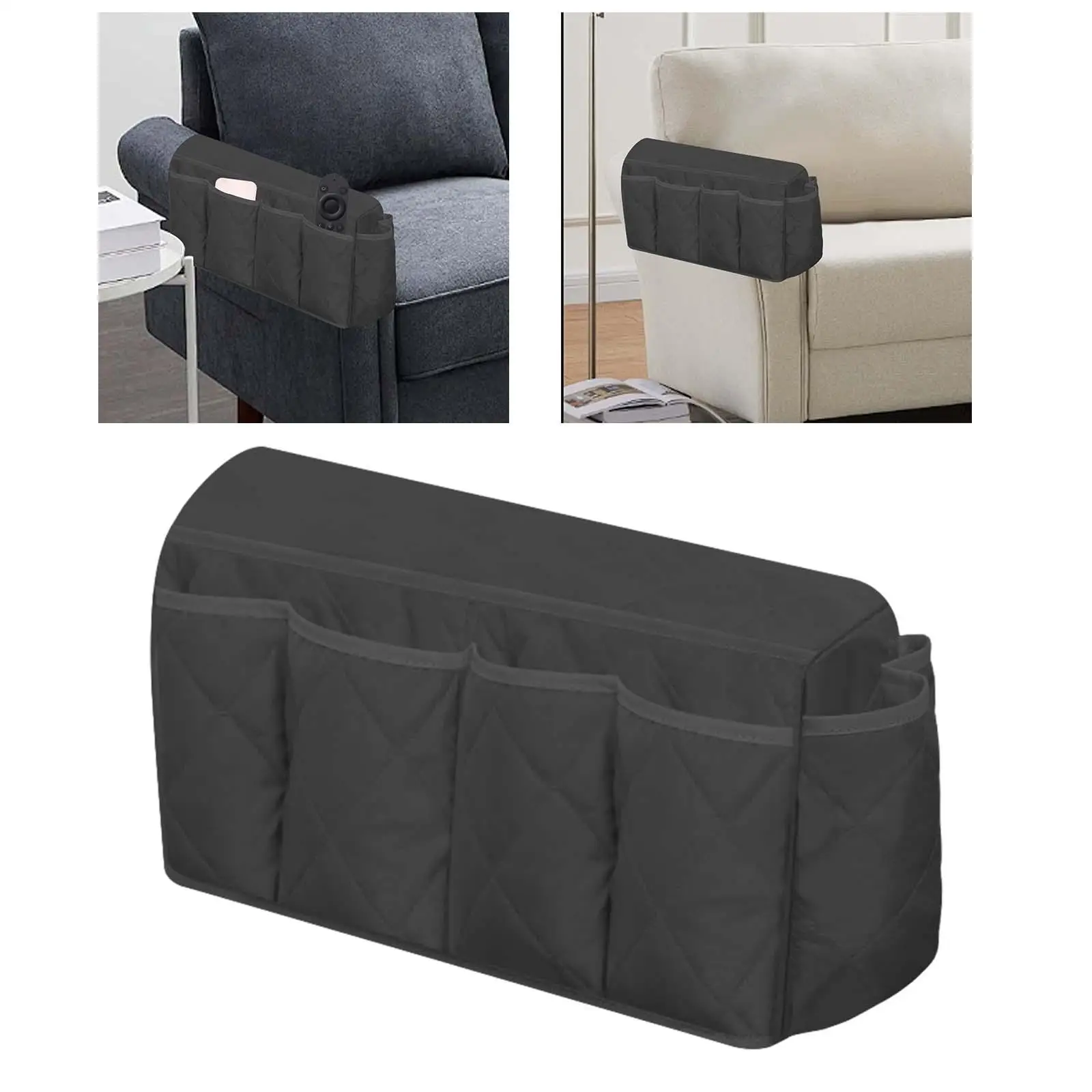 Sofa Armrest Organizer Nonslip recliner Storage Bag for Cables Keys Sundries