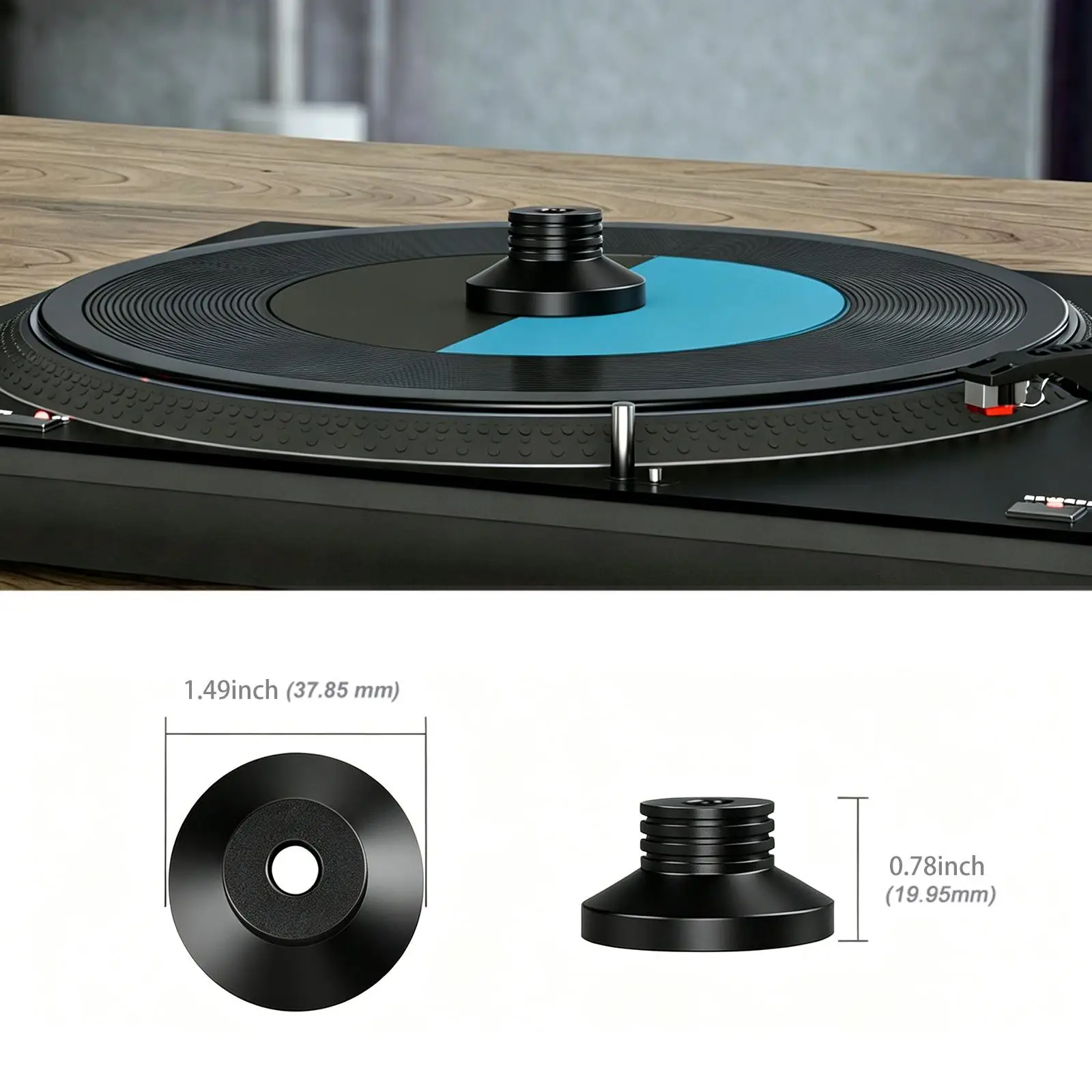 비닐 레코드 무게 안정기, 7인치 비닐용 고성능, 오디오 선물 45 RPM 가정용, 교체용 액세서리 알루미늄 견고한 제품