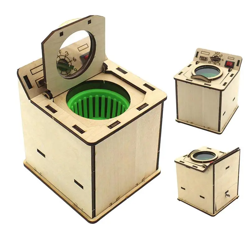 

Montessori Cube Toy Wooden Mini Washing Machine Toys Simulation Toy Washing Machine Mini Washer Toys For DIY Assembly Fine Motor