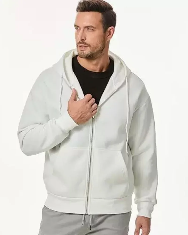 الرجال طويلة الأكمام قلنسوة بسحاب الخريف الشتاء أزياء عارضة فضفاضة تناسب البلوز ملابس رياضية الذكور الزي