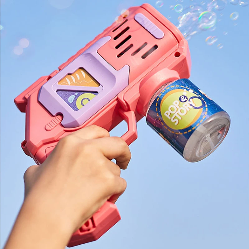 

Electric Bubble Gun Automatic Soap Rocket Gatling Bubble Machine Portable Outdoor Party Toy LED Light Blower Toy