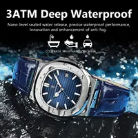 POEDAGAR haut de gamme carré homme montre Date étanche lumineux hommes montre-bracelet de haute qualité en cuir hommes montres à Quartz + boîte Reloj 3