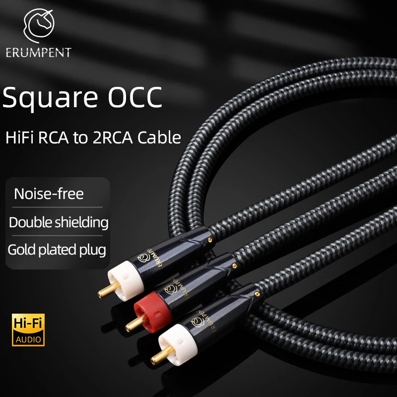 

Hi-end HiFi Subwoofer Y Cable RCA to 2RCA Audio Cable for Mixer Amplifier Soundbox 1:2 RCA Male to Male Cable