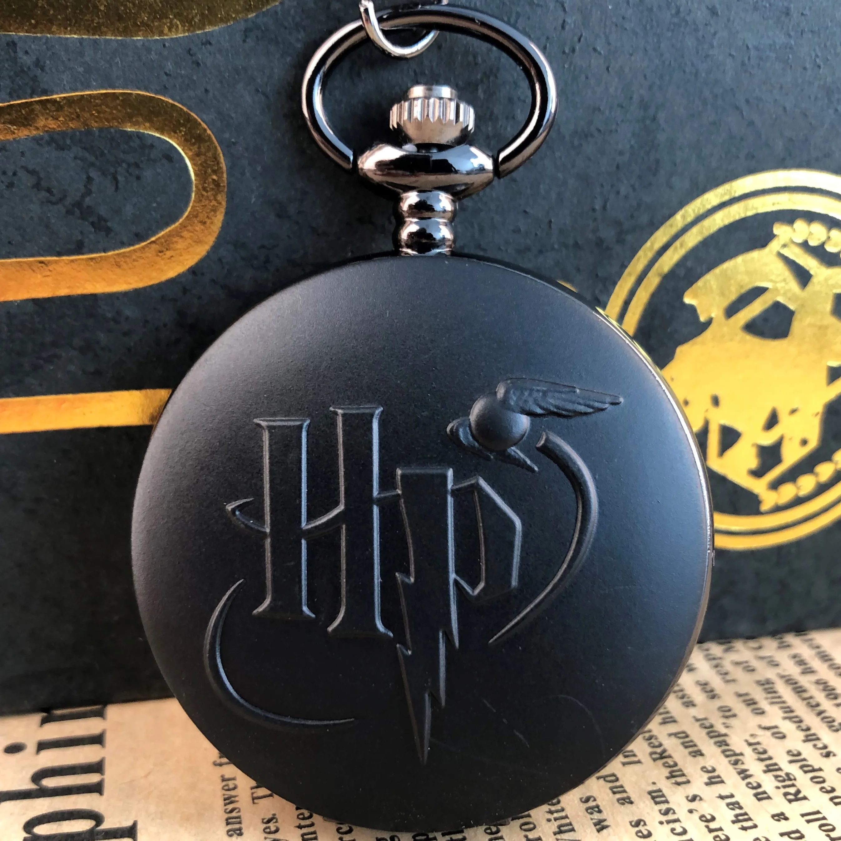 청동 빈티지 AC/DC 헬스 벨 테마 포켓 시계 목걸이, 남성 어린이 선물 8 블랙 HP 레터링 쿼츠 포켓 시계 화이트 다이얼 로마 숫자 팝 장식 스트랩 체인 펜던트 시계, 남성 여성 학생 선물