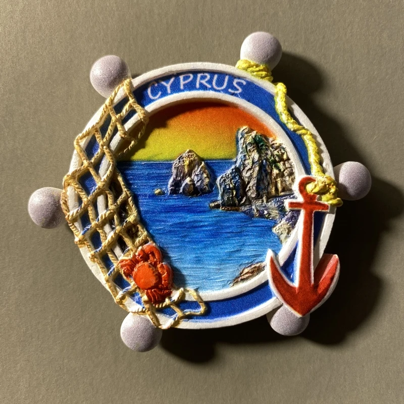 Magnetic Fridge Magnets Magnetic Sticker Magnetic Fridge Stickers Refrigerator Decor Europe Cyprus 3D Flavour Fridge Magnet Tourist Souvenirs Refrigerator Magnetic Stickers Travel collection Gift