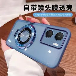 Luxury TPU Soft Silicone Phone Case with Ring Holder and Camera Protection for POCO X7 Pro (Blue)