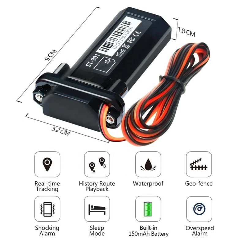 ST-901 Motorcycle Anti-Theft GPS Tracker With Android IOS APP