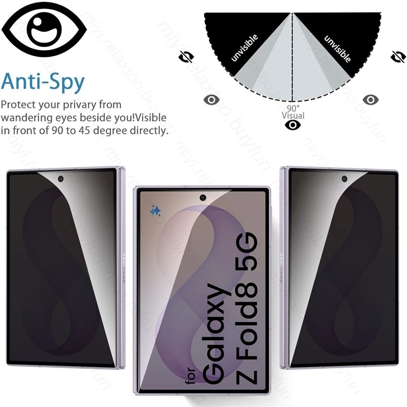 Premium Privacy Tempered Glass Screen Protector – 2 Pack, 9H Hardness, Anti-Spy Film