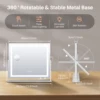 Redlife Vanity Mirror w/ LED Light Strip 22"x19" Makeup Mirror w/ Dimmable Control 10X Magnification USB Phone Holder 2 Speakers 5