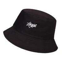 double-sided fisherman hat fashion summer ladies sun hat tide letter printing wild basin hat hip hop bucket hat 3
