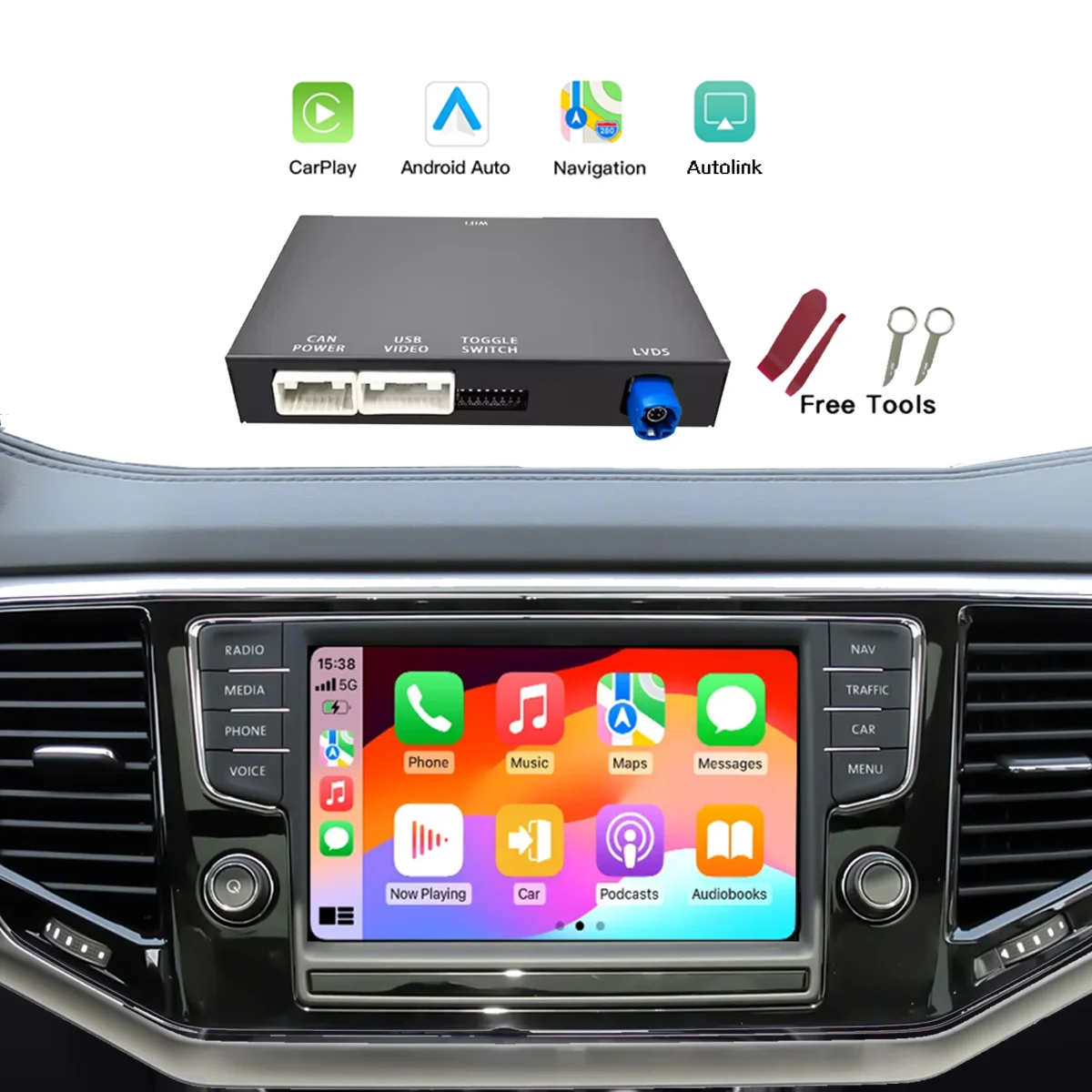 Drahtloses Carplay Android AUTO für Volkswagen Golf7 Tiguan Lamando Magotan Phideon Teramont mit MIB1/MIB2 System-Unterstützungskamera