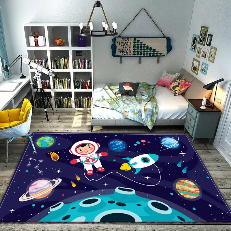 3D sistema solare camera dei bambini tappeto spazio pianeta tappeto per ragazzo  camera da letto tappetino antiscivolo bagno decorazioni per la casa gioca  tappetino strisciante - AliExpress