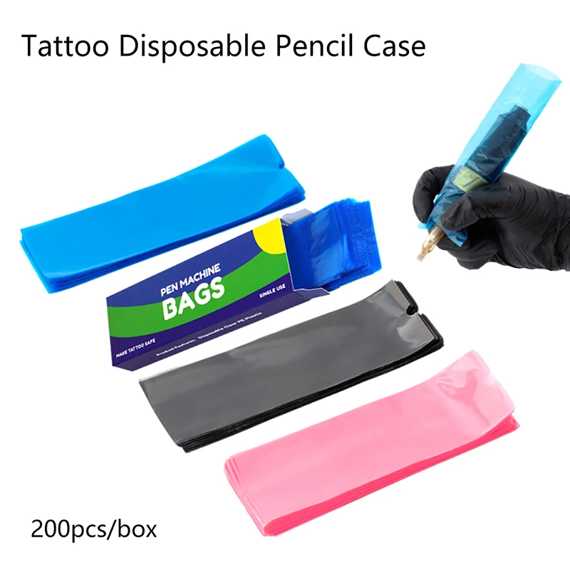

200Pcs Tattoo Machine Clip Cord Sleeve Bag Covers Plastic Disposable Hook Line Bag Hygiene Safe Tattoo Supply Accessories
