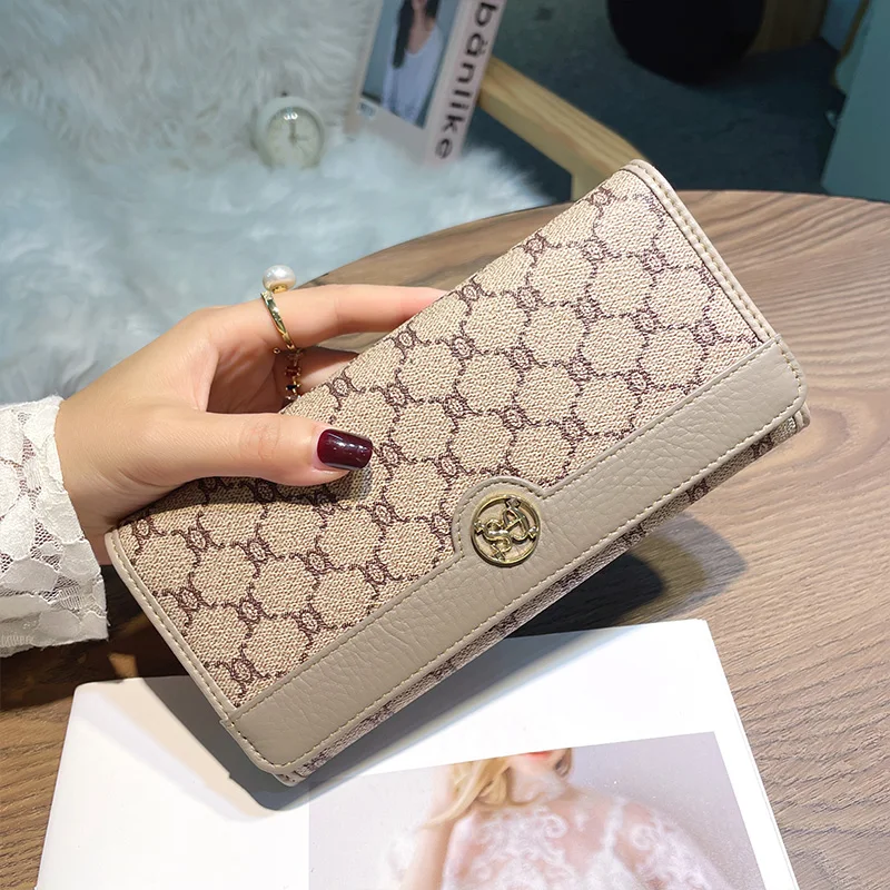 2023 Brand Design Letter Print Women Wallets Genuine Leather Long Purse  First Layer Cowhide Female Clutch Bag Excellent Billfold - AliExpress